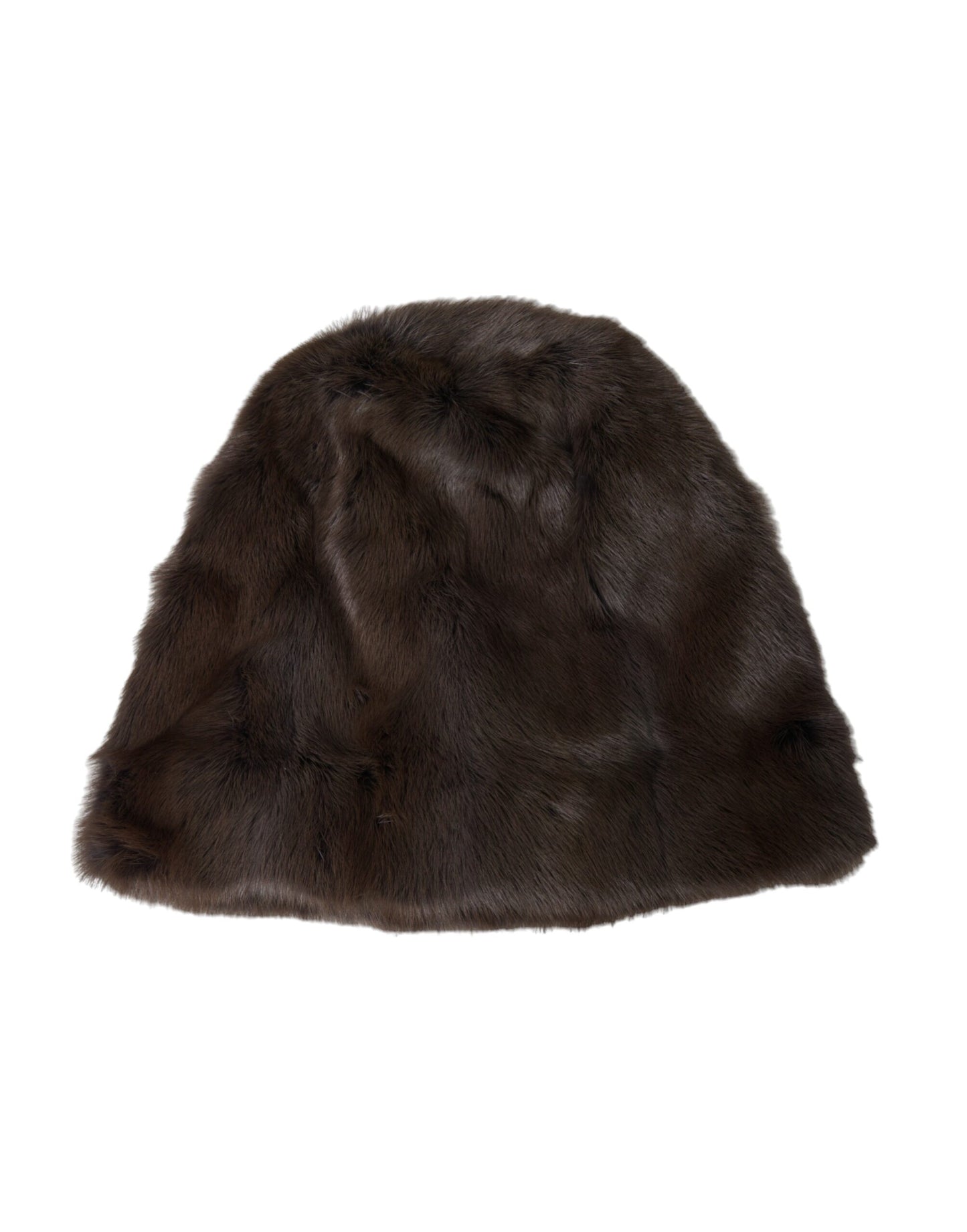 Dolce & Gabbana Brown Weasel Fur Womens Cashmere Hat Beanie - 58 cm|M