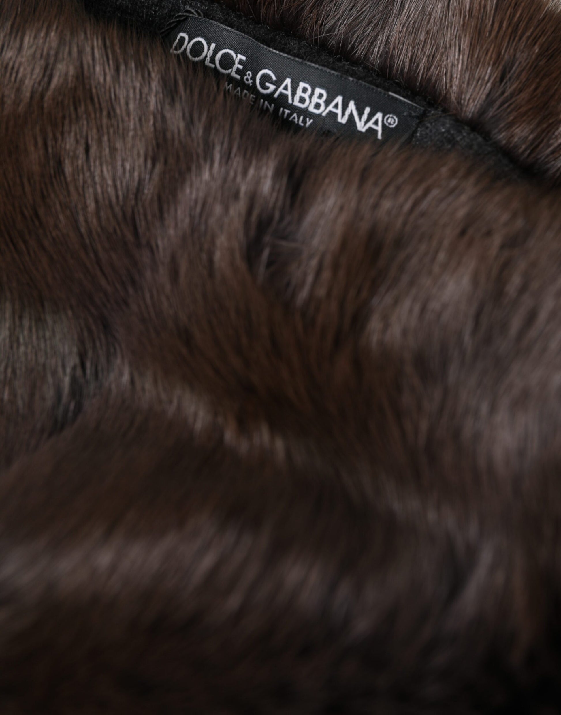 Dolce & Gabbana Brown Weasel Fur Womens Cashmere Hat Beanie - 58 cm|M