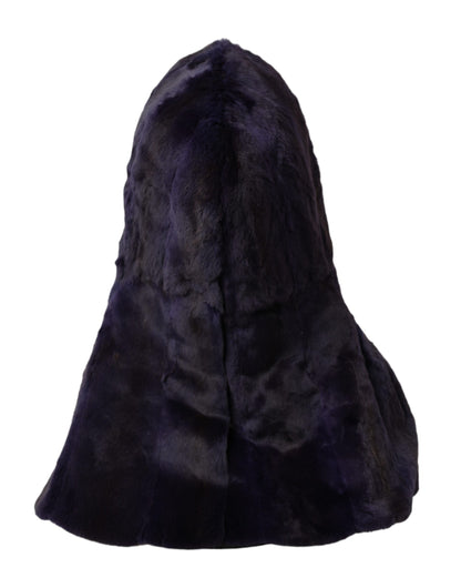 Dolce & Gabbana Black Weasel Fur Whole Head Wrap Hat - 57 cm|S