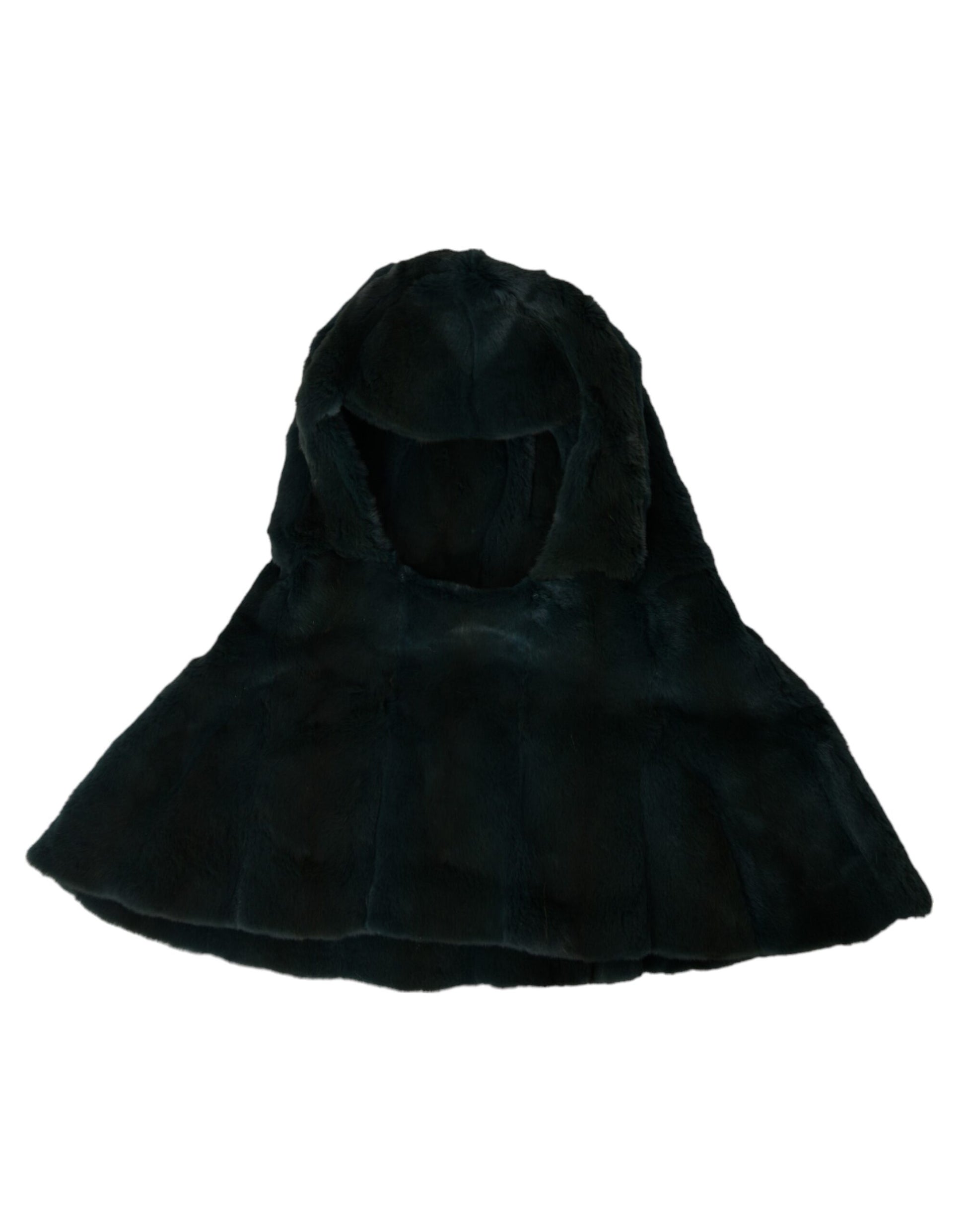 Dolce & Gabbana Black Weasel Fur Whole Head Wrap Hat - 57 cm|S