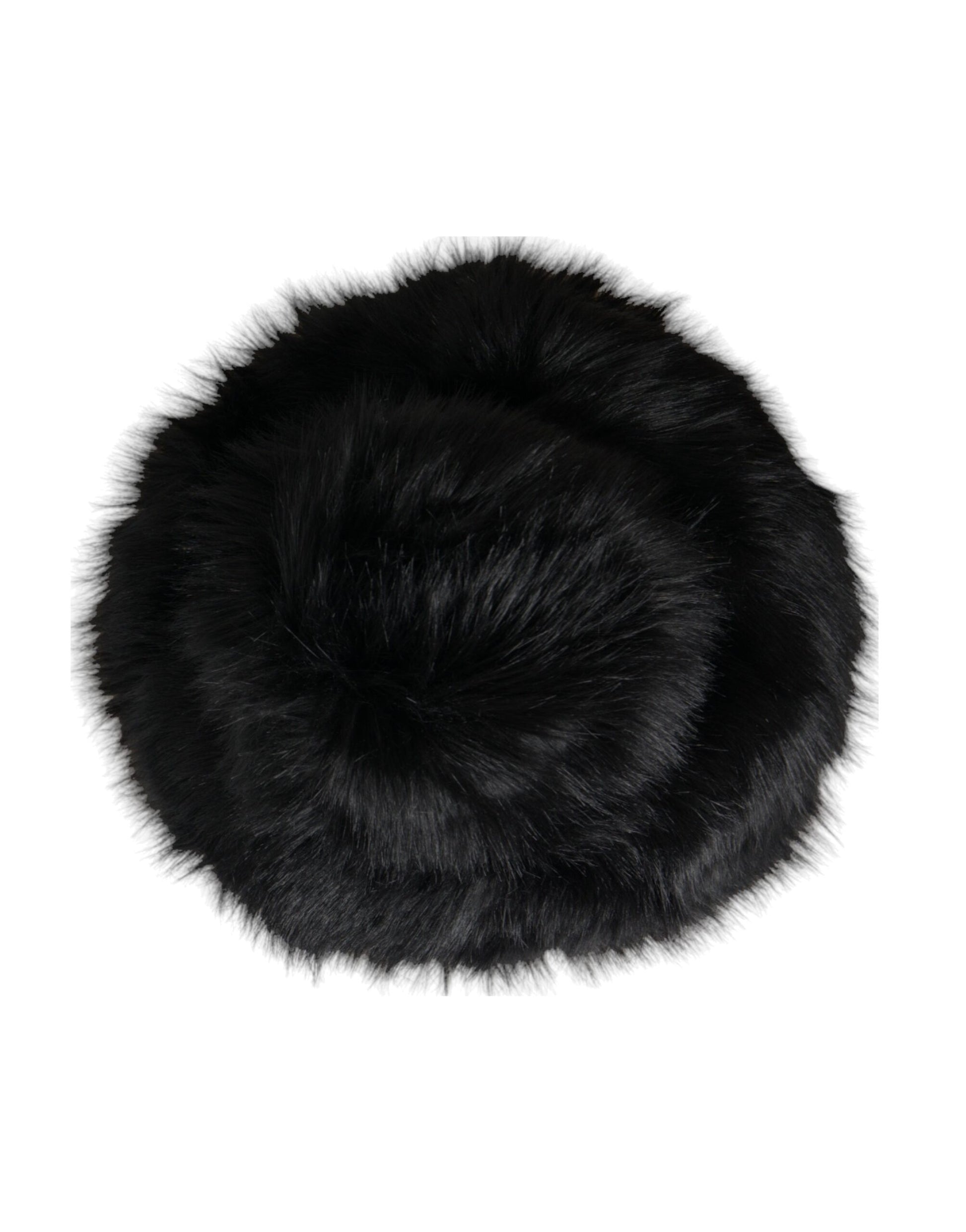 Dolce & Gabbana Black Faux Fur Womens Bucket Hat