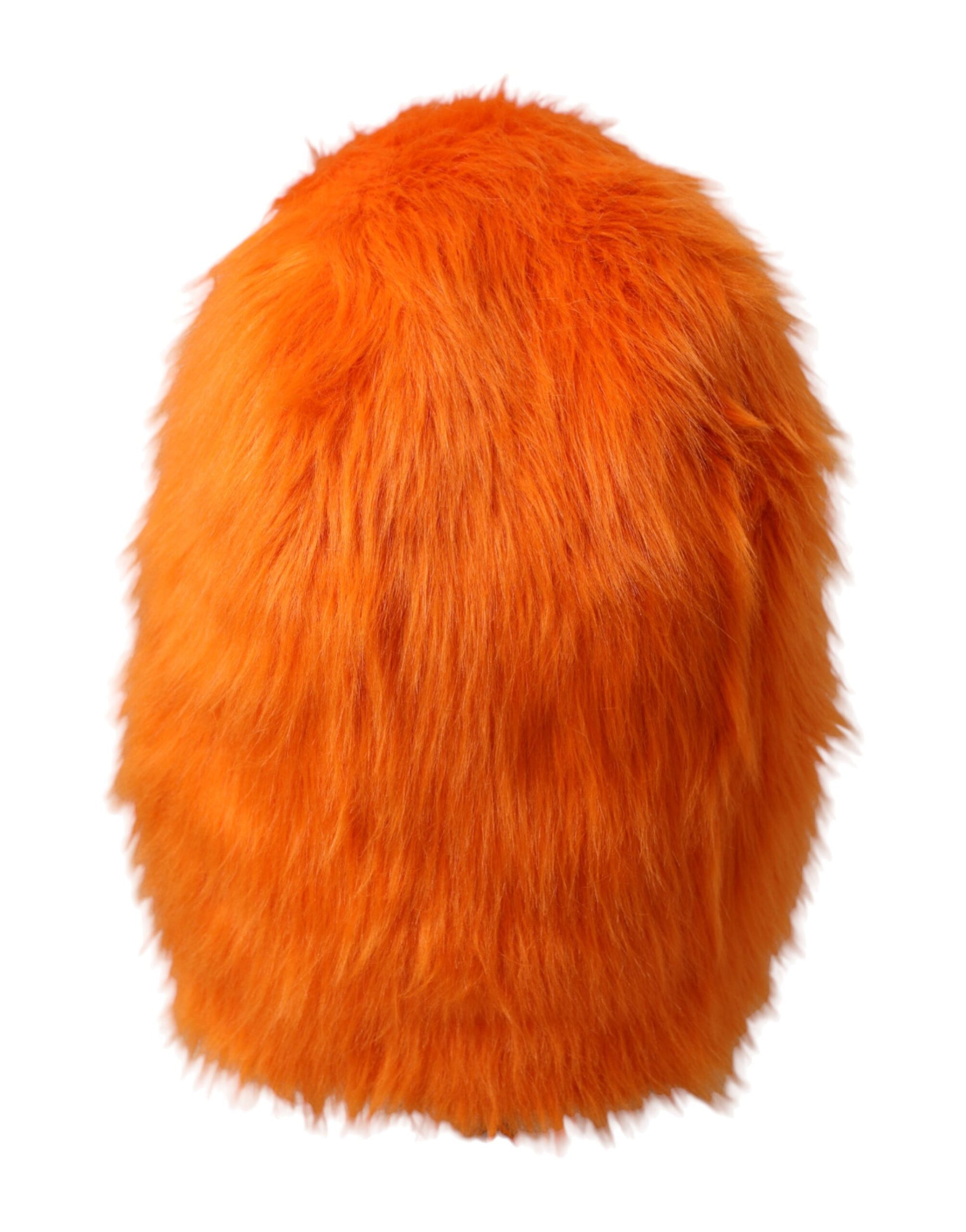 Dolce & Gabbana Orange Faux Fur Whole Head Wrap Hat - 57 cm|S