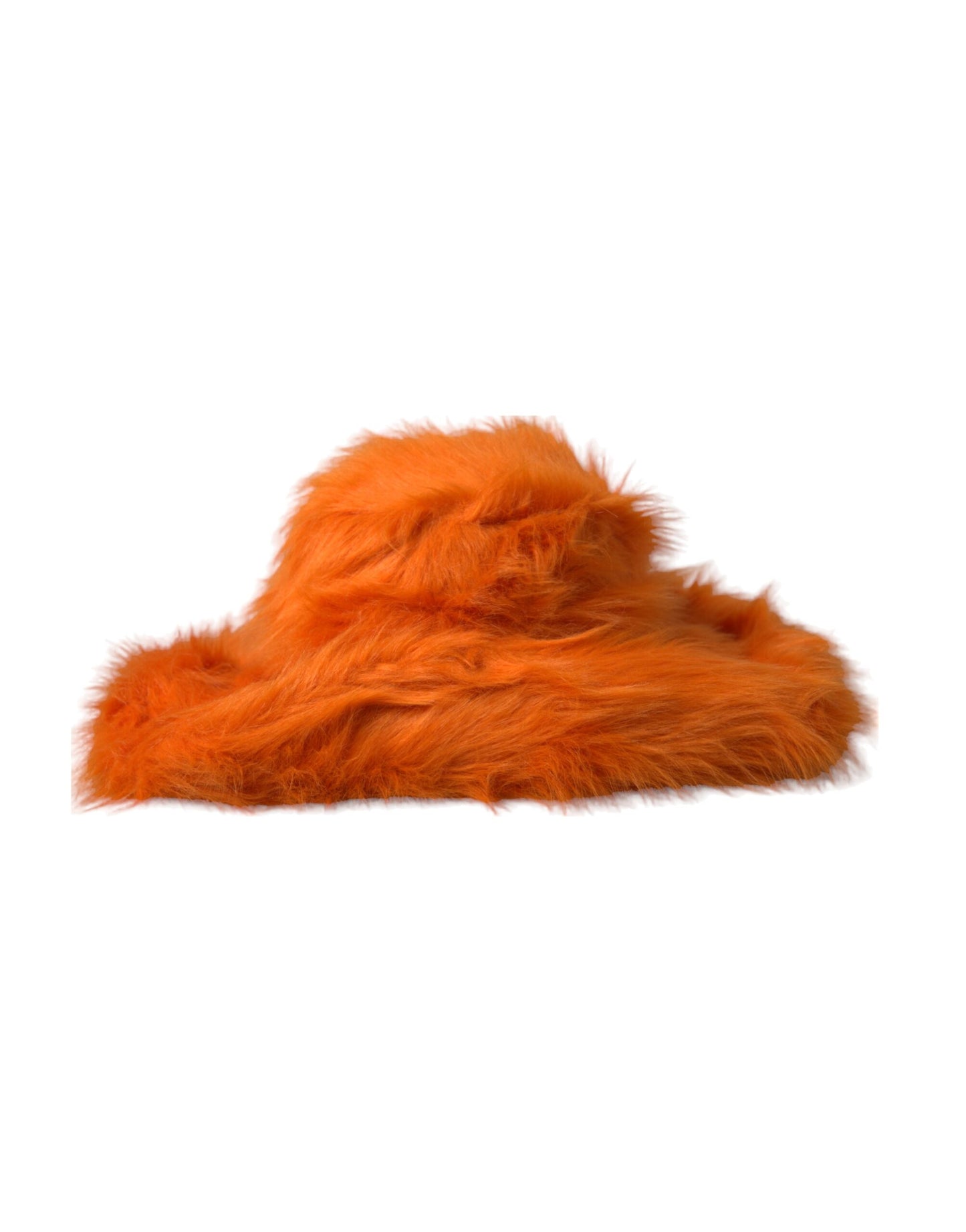 Dolce & Gabbana Orange Faux Fur Polyester Fedora Hat - 57 cm|S