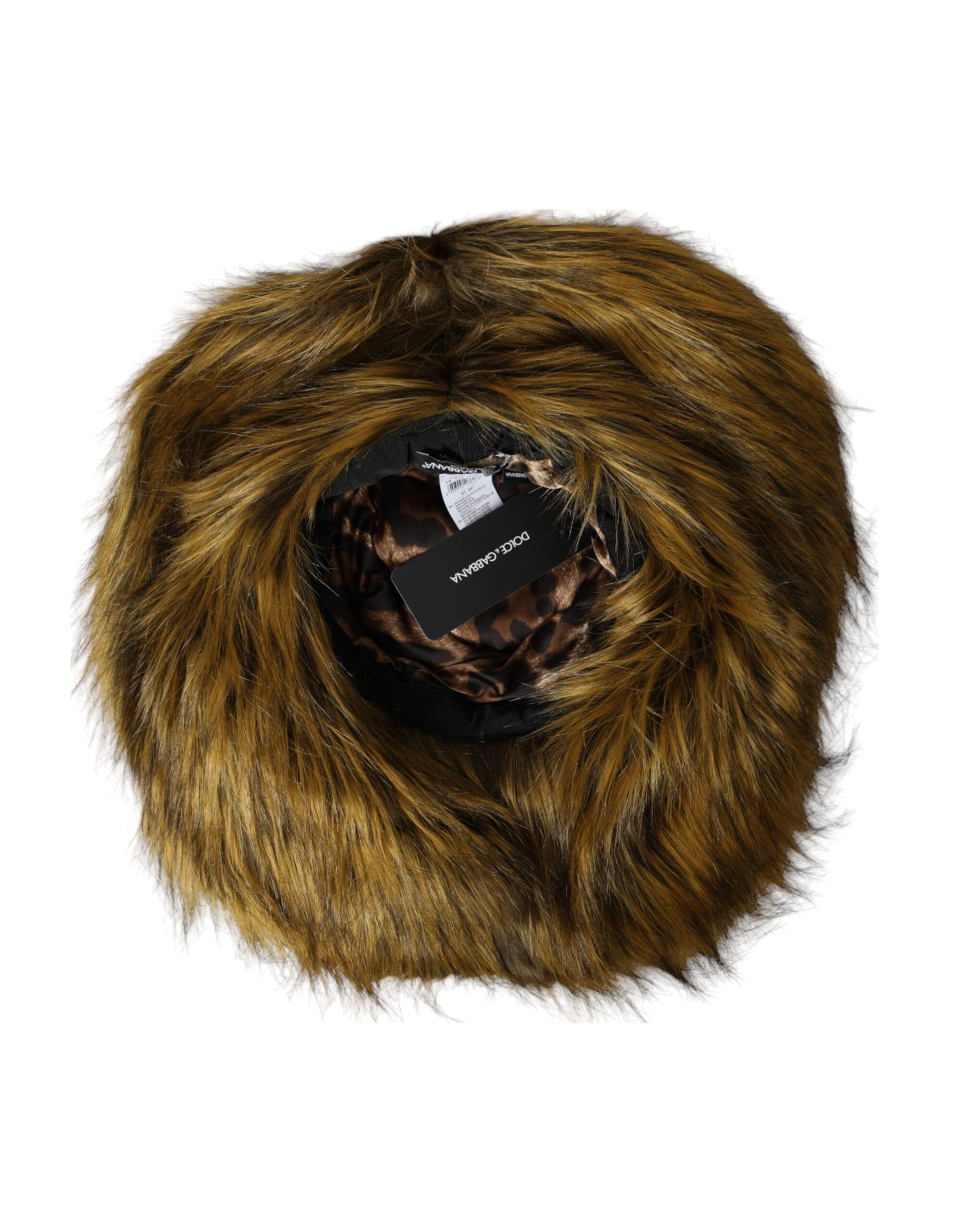 Dolce & Gabbana Brown Modacrylic Faux Fur Bucket Hat - 57 cm|S