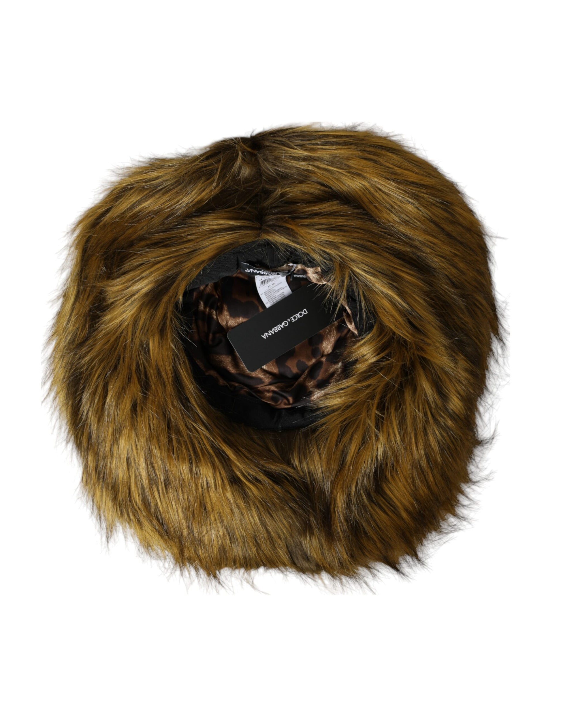 Dolce & Gabbana Brown Modacrylic Faux Fur Bucket Hat - 57 cm|S