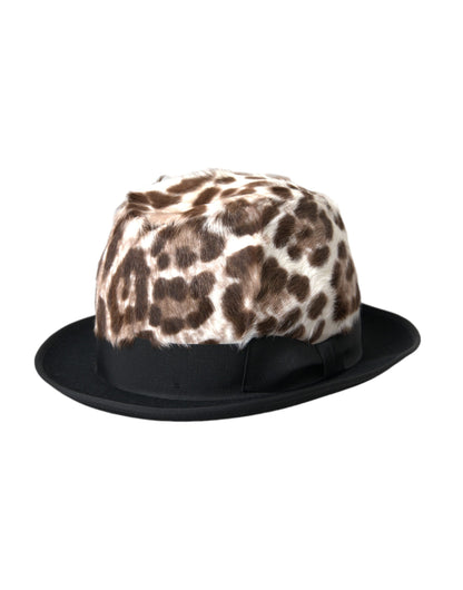 Dolce & Gabbana Multicolor Leopard Women Fedora Hat - 58 cm|M