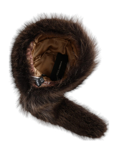 Dolce & Gabbana Women Brown Raccoon Fur Bucket Hat - 57 cm|S