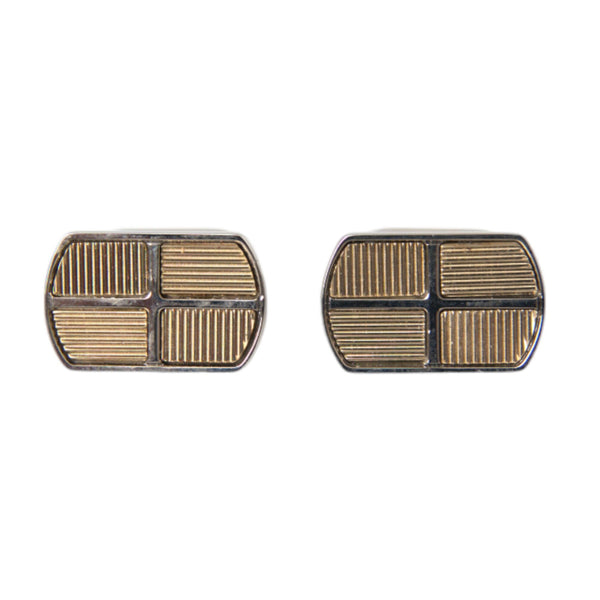 Dolce & Gabbana Silver Gold Plated Metal Brass Pin Cufflinks