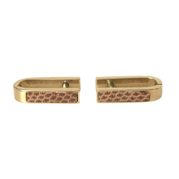 Dolce & Gabbana Gold Plated Metal Brass Pin Men Cufflinks