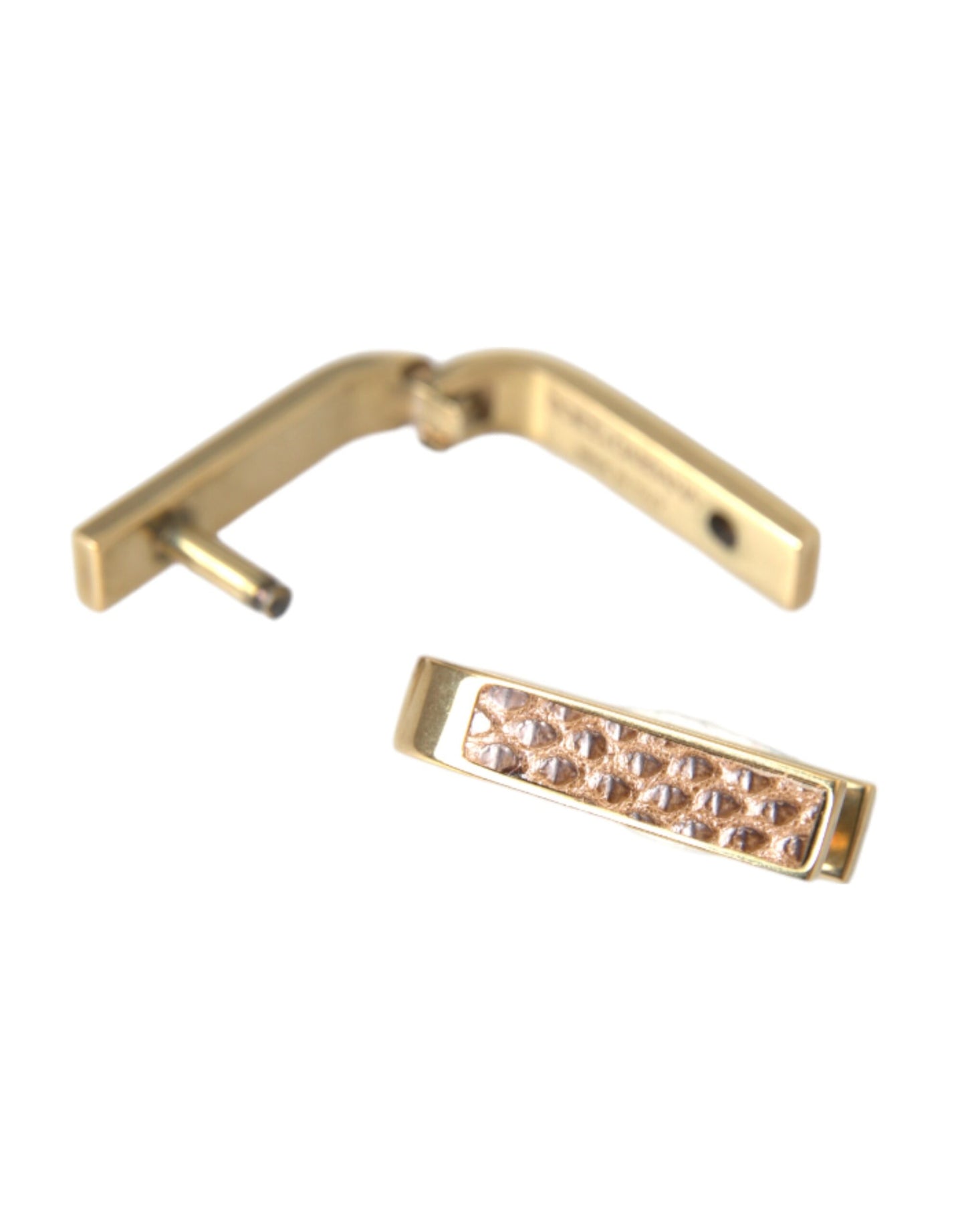 Dolce & Gabbana Gold Plated Metal Brass Pin Men Cufflinks