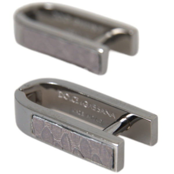 Dolce & Gabbana Silver Plated Metal Brass Pin Men Cufflinks