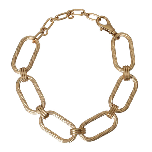 Dolce & Gabbana Gold Tone Brass Large Link Chain Jewelry Necklace