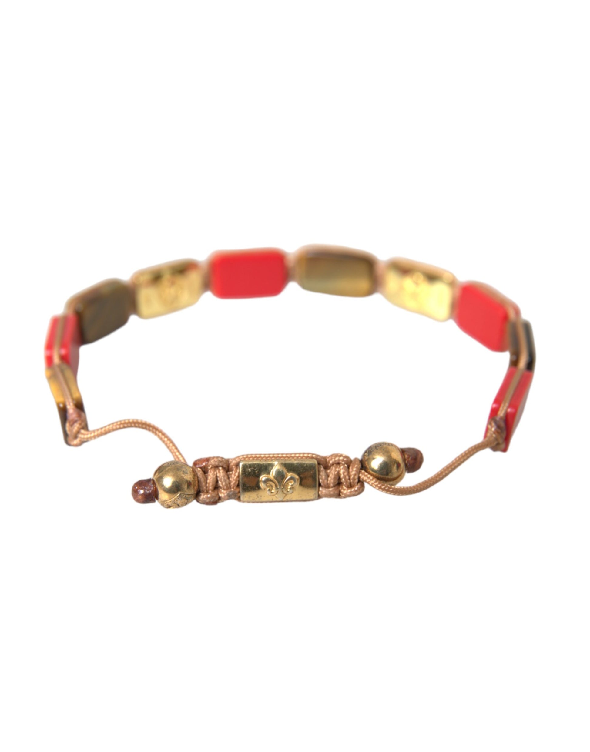 Nialaya CZ Tiger Eye Red Coral 925 Silver Men Bracelet - L