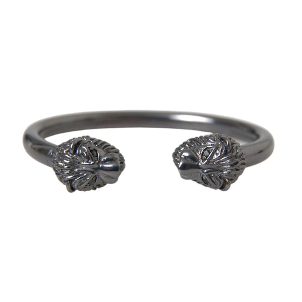 Nialaya Black Rhodium Lion Bangle Bracelet Women