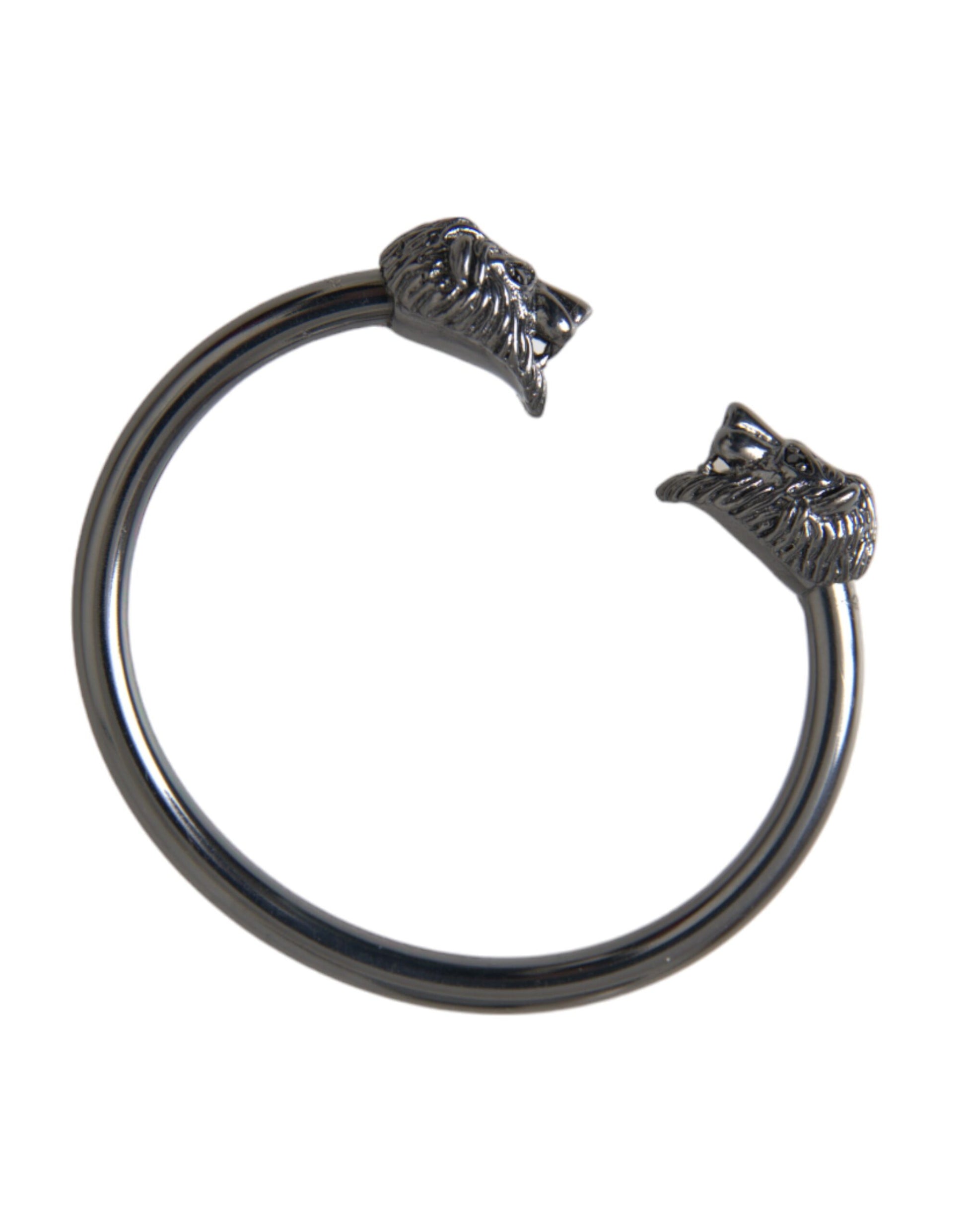 Nialaya Black Rhodium Lion Bangle Bracelet Women - S