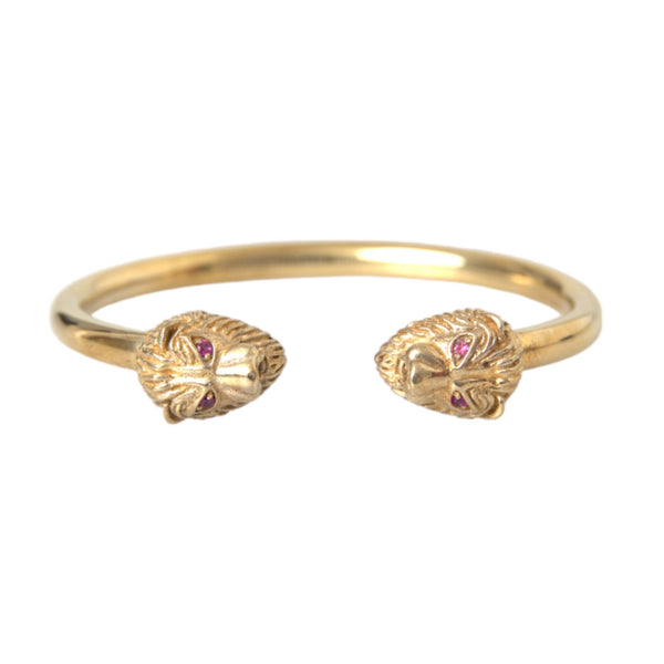 Nialaya Gold CZ Lion Bangle Bracelet Women - M