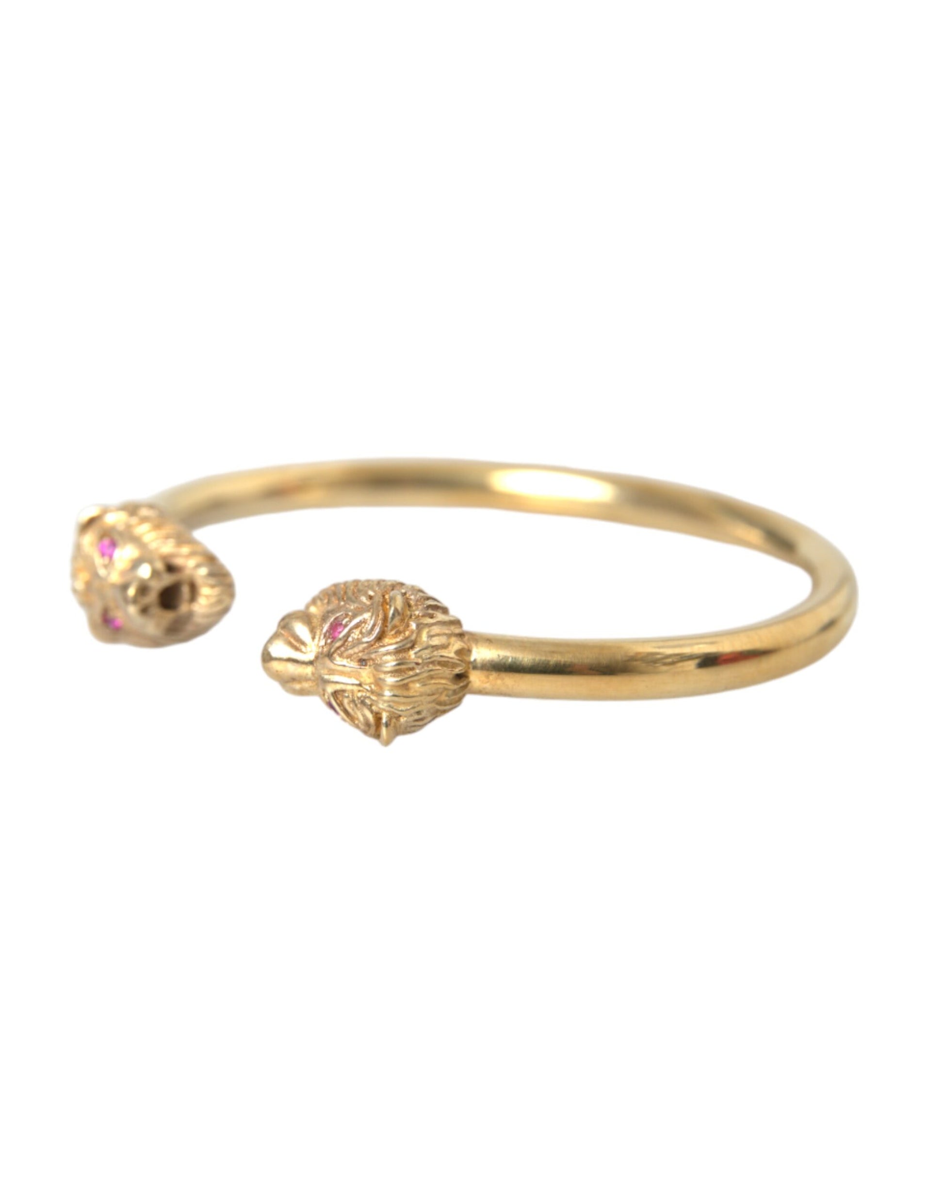 Nialaya Gold CZ Lion Bangle Bracelet Women - M