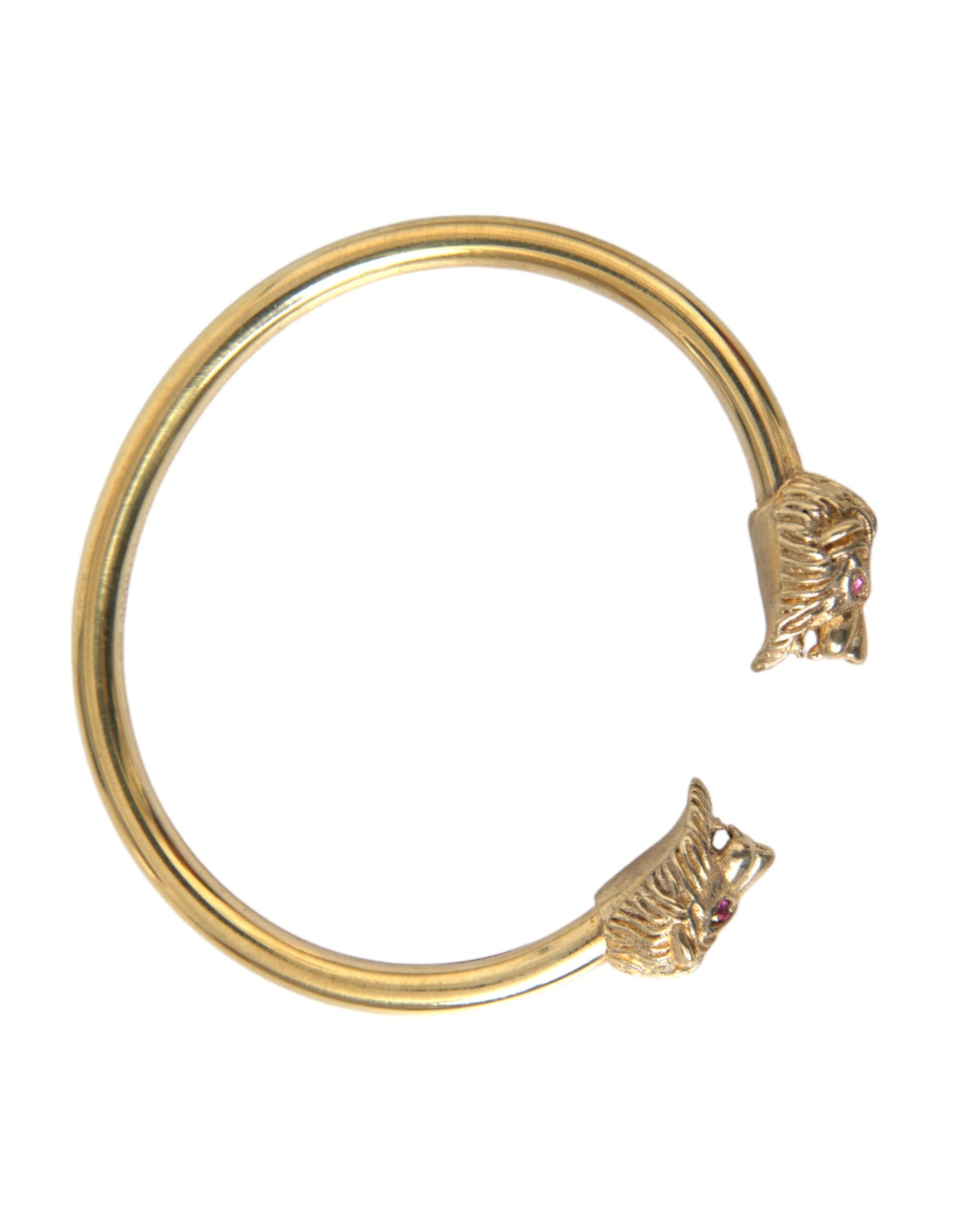 Nialaya Gold CZ Lion Bangle Bracelet Women - M