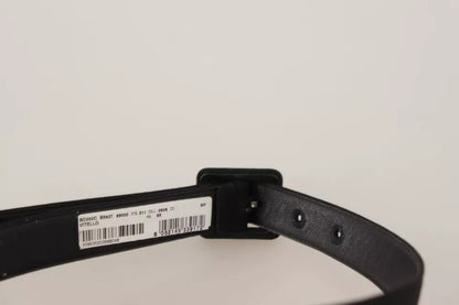 Dolce & Gabbana Black Velvet Leather Logo Waist Buckle Belt - 65 cm / 26 Inches