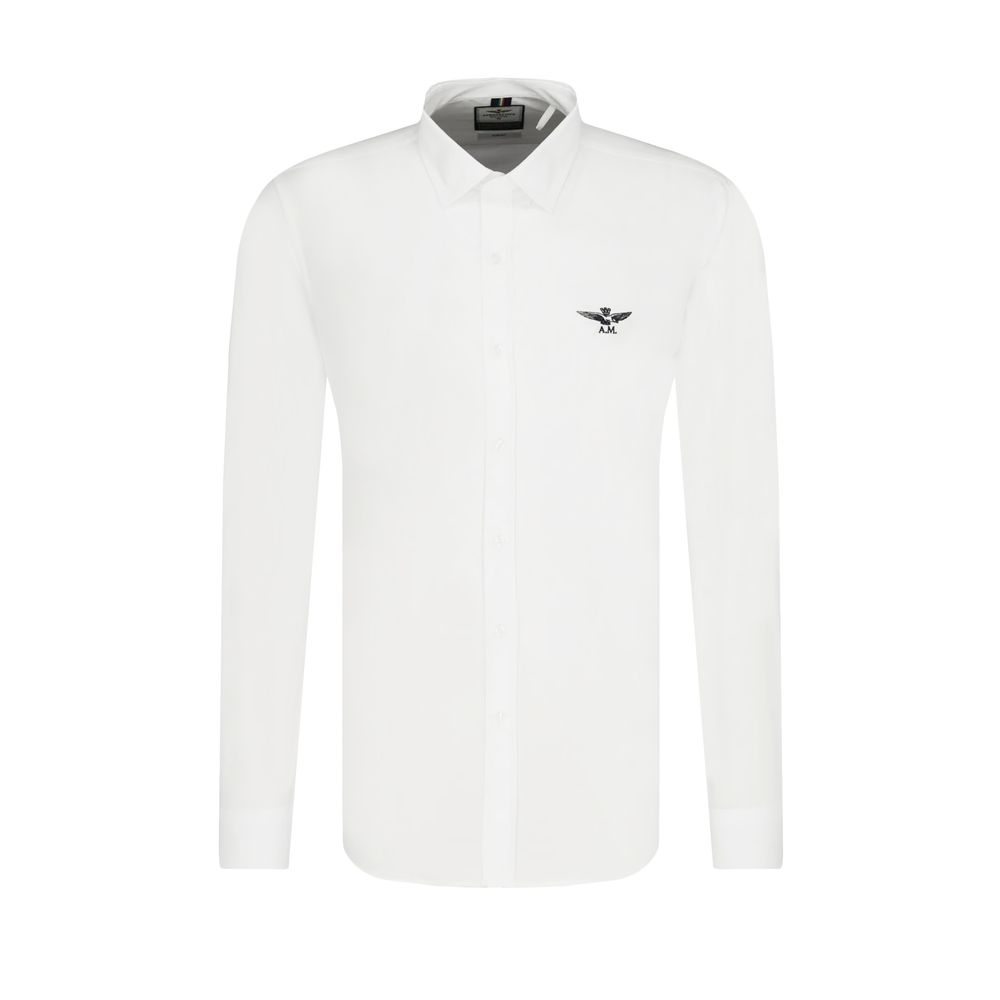 Aeronautica Militare White Cotton Men’s Shirt