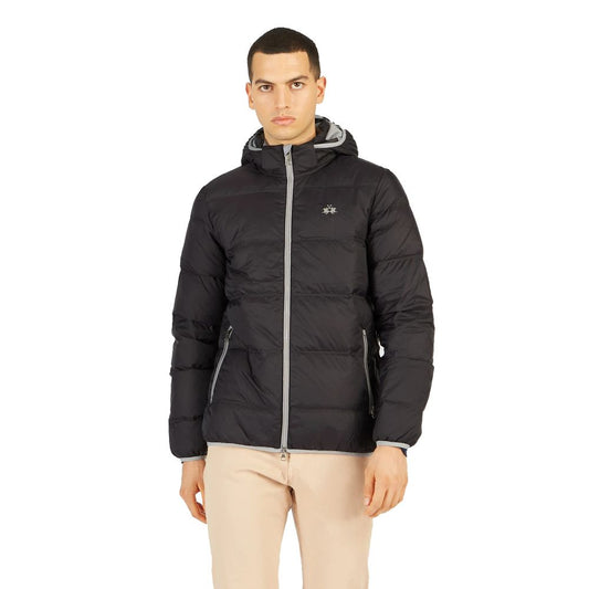 La Martina Black Nylon Men Jacket