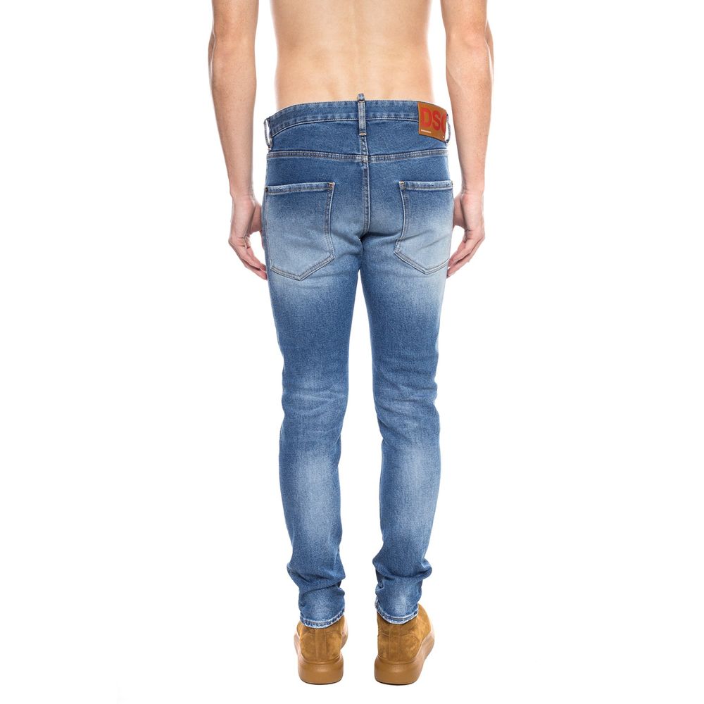 Dsquared² Blue Cotton Men’s Distressed Jean