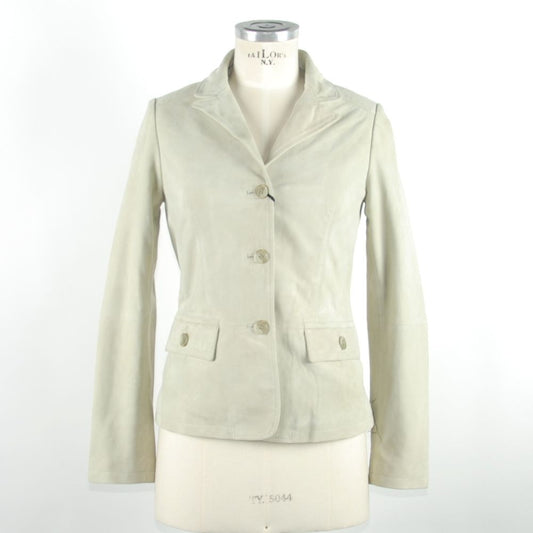 Emilio Romanelli ’White Leather Women Jacket’