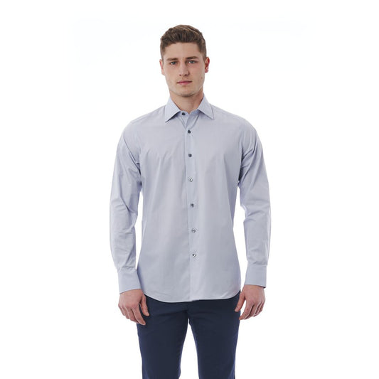 Bagutta Gray Cotton Men Shirt - XXL