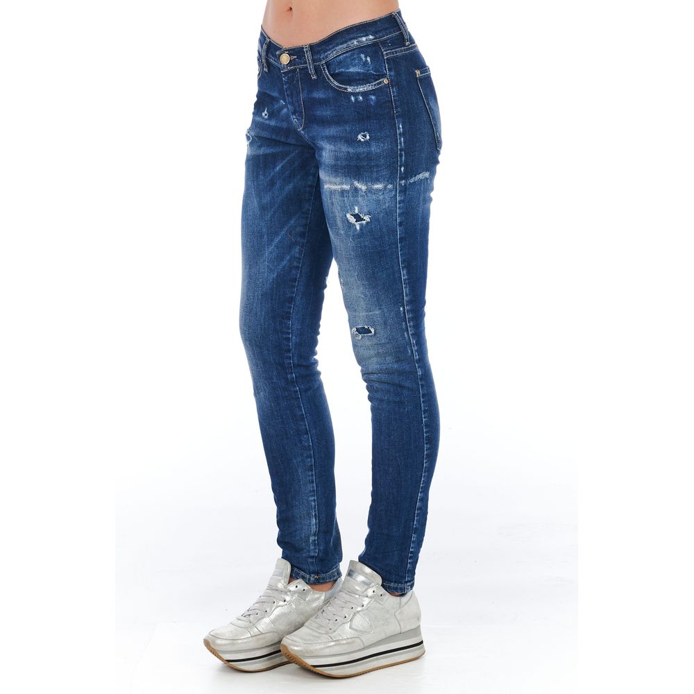 Frankie Morello Blue Cotton Women's Skinny Jean