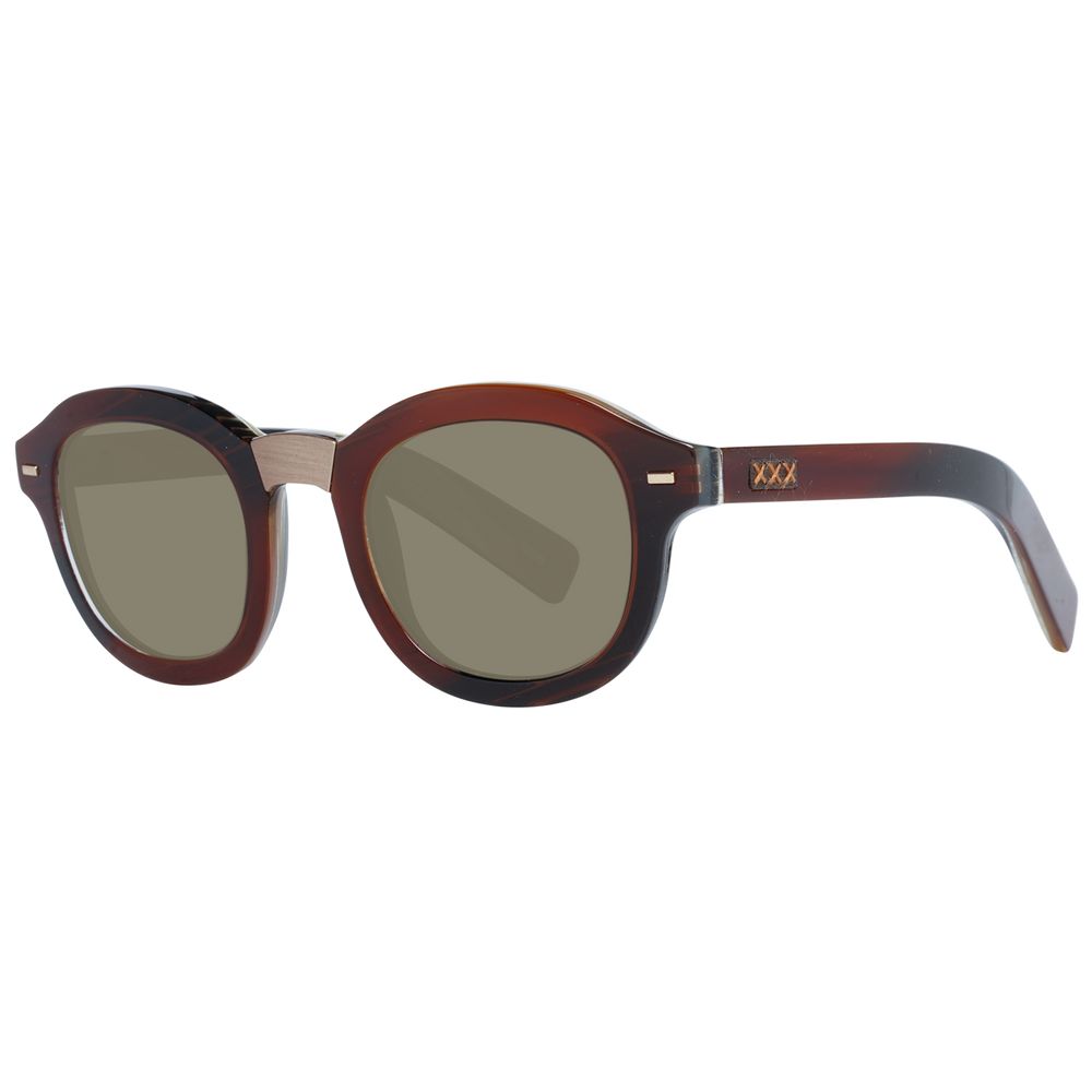 Ermenegildo Zegna Brown Men Sunglasses