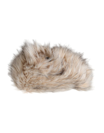 Dolce & Gabbana Beige Acrylic Fur Women Bucket Hat - 58 cm|M