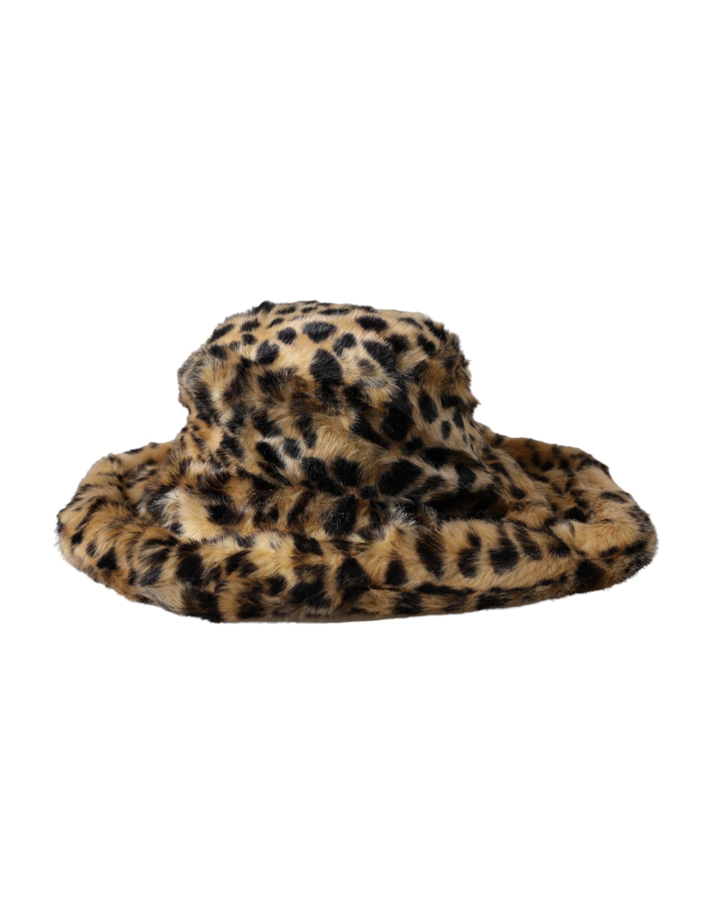 Dolce & Gabbana Brown Leopard Fur Women Bucket Hat - 57 cm|S