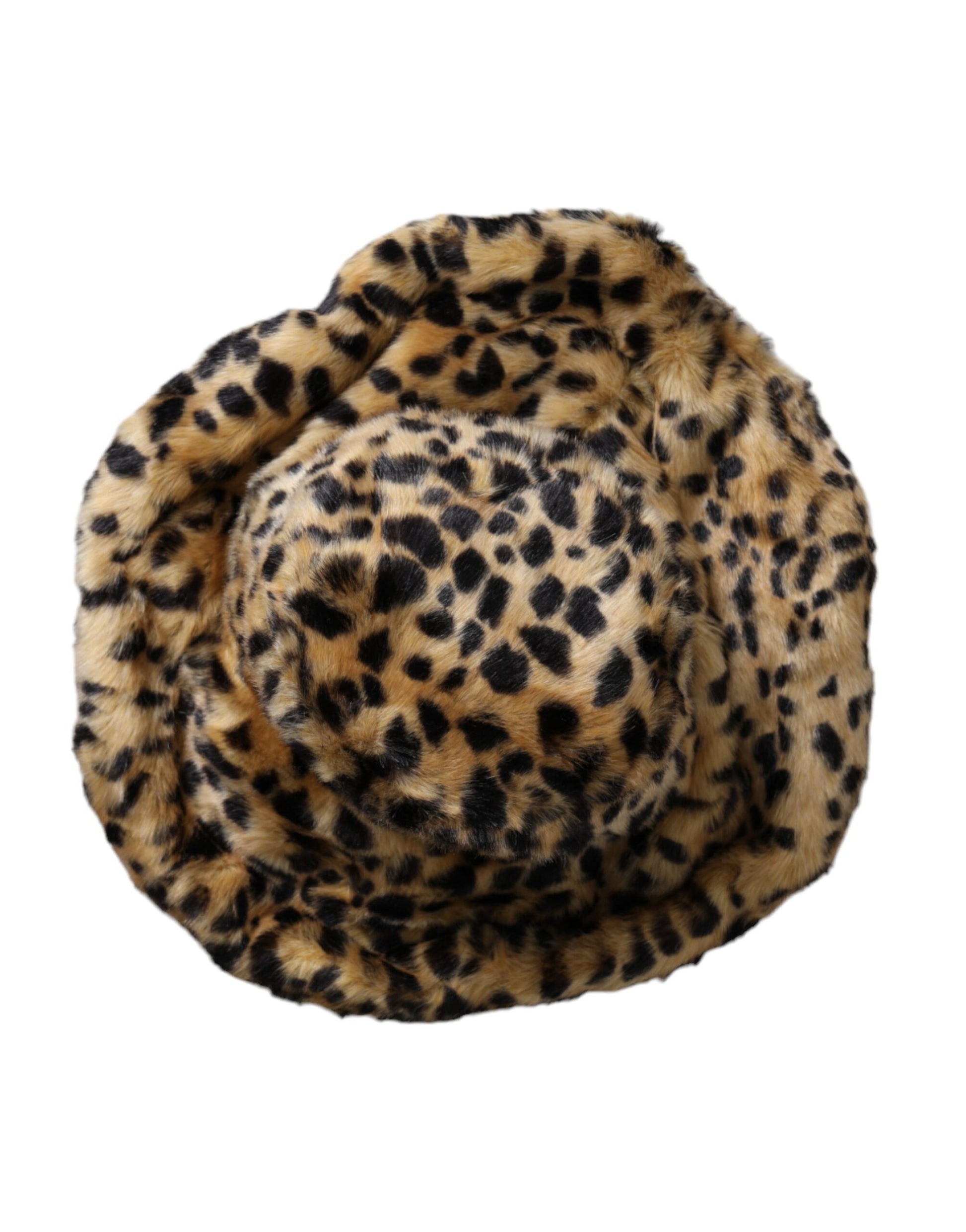 Dolce & Gabbana Brown Leopard Fur Women Bucket Hat - 57 cm|S