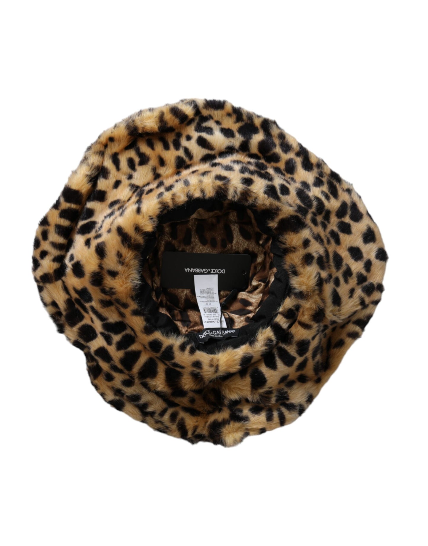 Dolce & Gabbana Brown Leopard Fur Women Bucket Hat - 57 cm|S