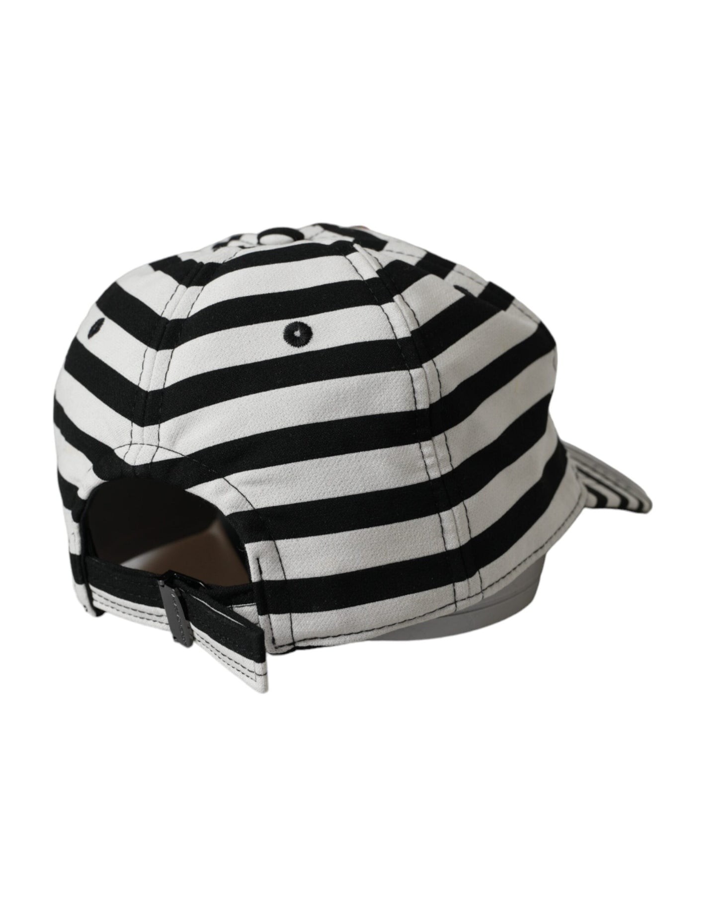 Dolce & Gabbana Black White Stripe Amore Heart Applique Baseball Hat - 57 cm|S