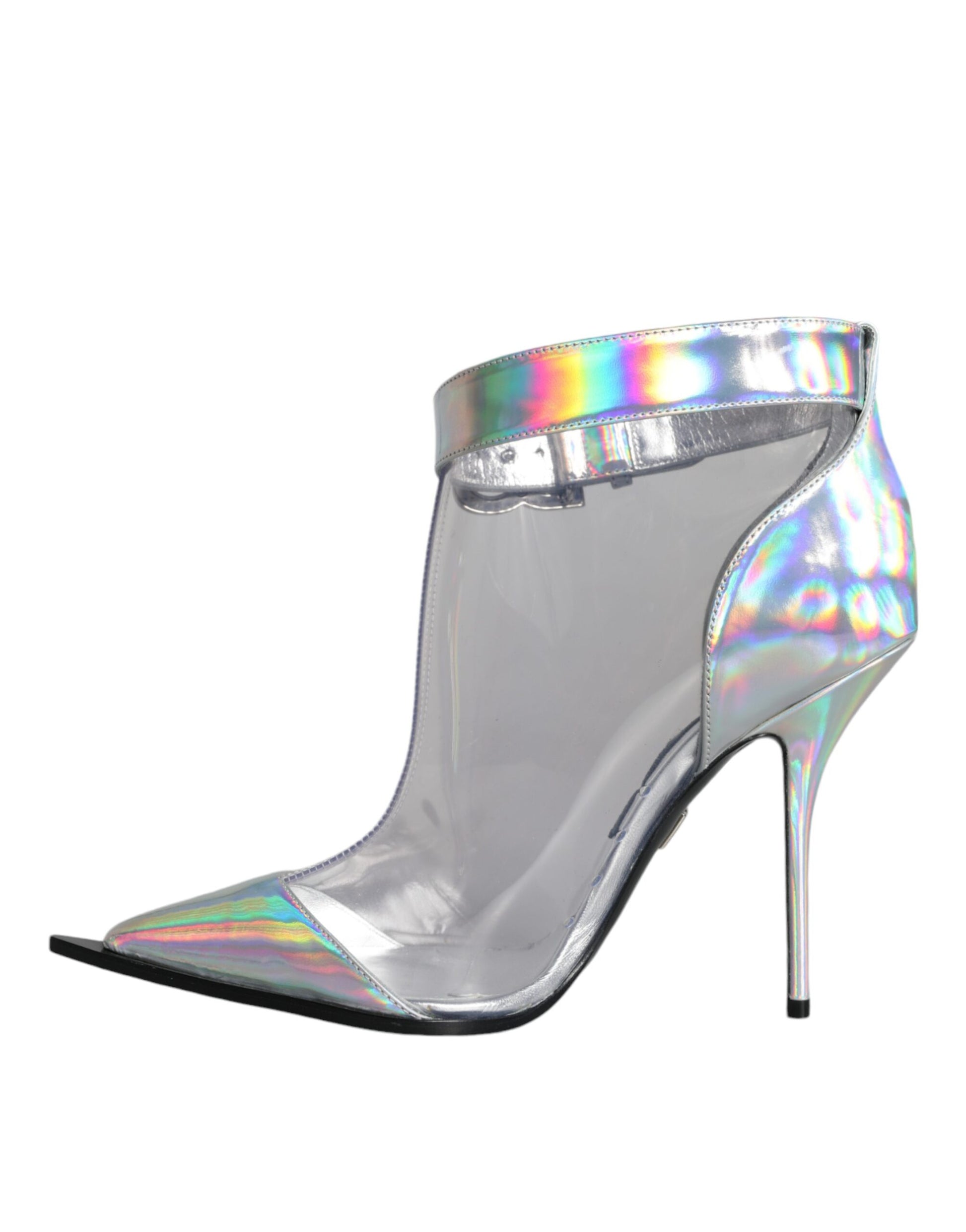 Dolce & Gabbana Silver Iridescent PVC Pointed Short Boots Shoes - EU36/US5.5