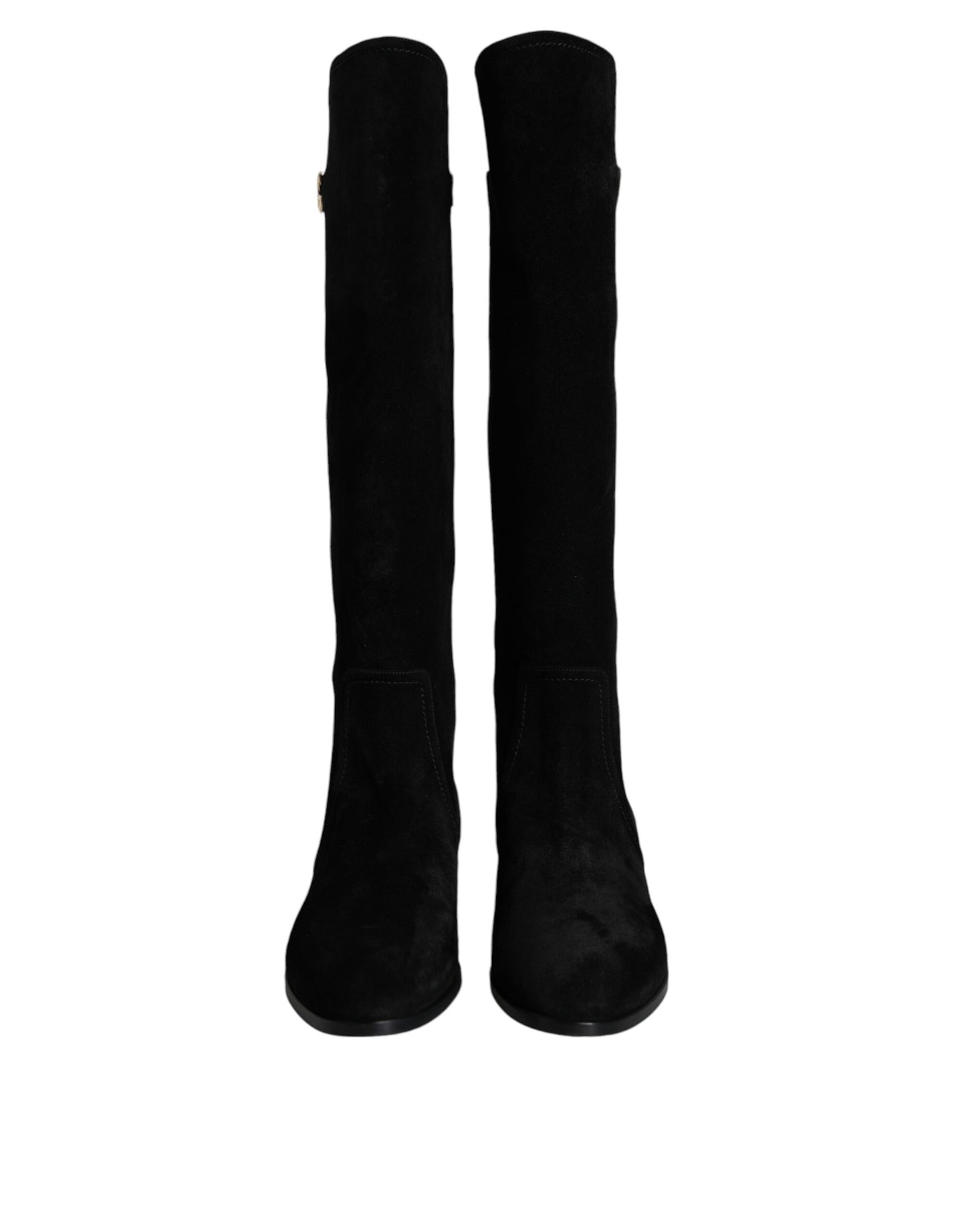 Dolce & Gabbana Black Suede Leather Knee High Boots Shoes - EU35/US5