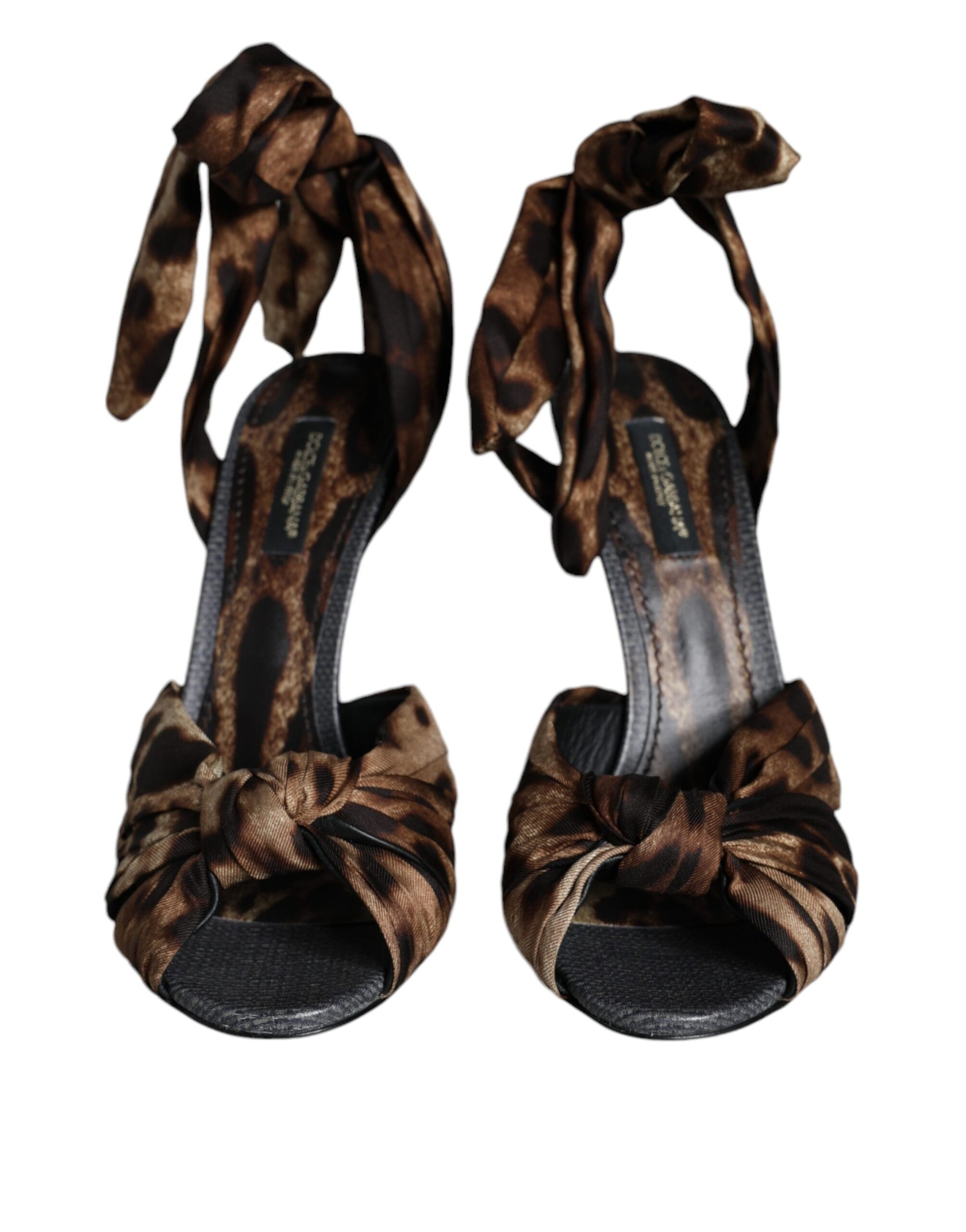 Dolce & Gabbana Brown Leopard Keira Heels Sandals Shoes - EU37/US7