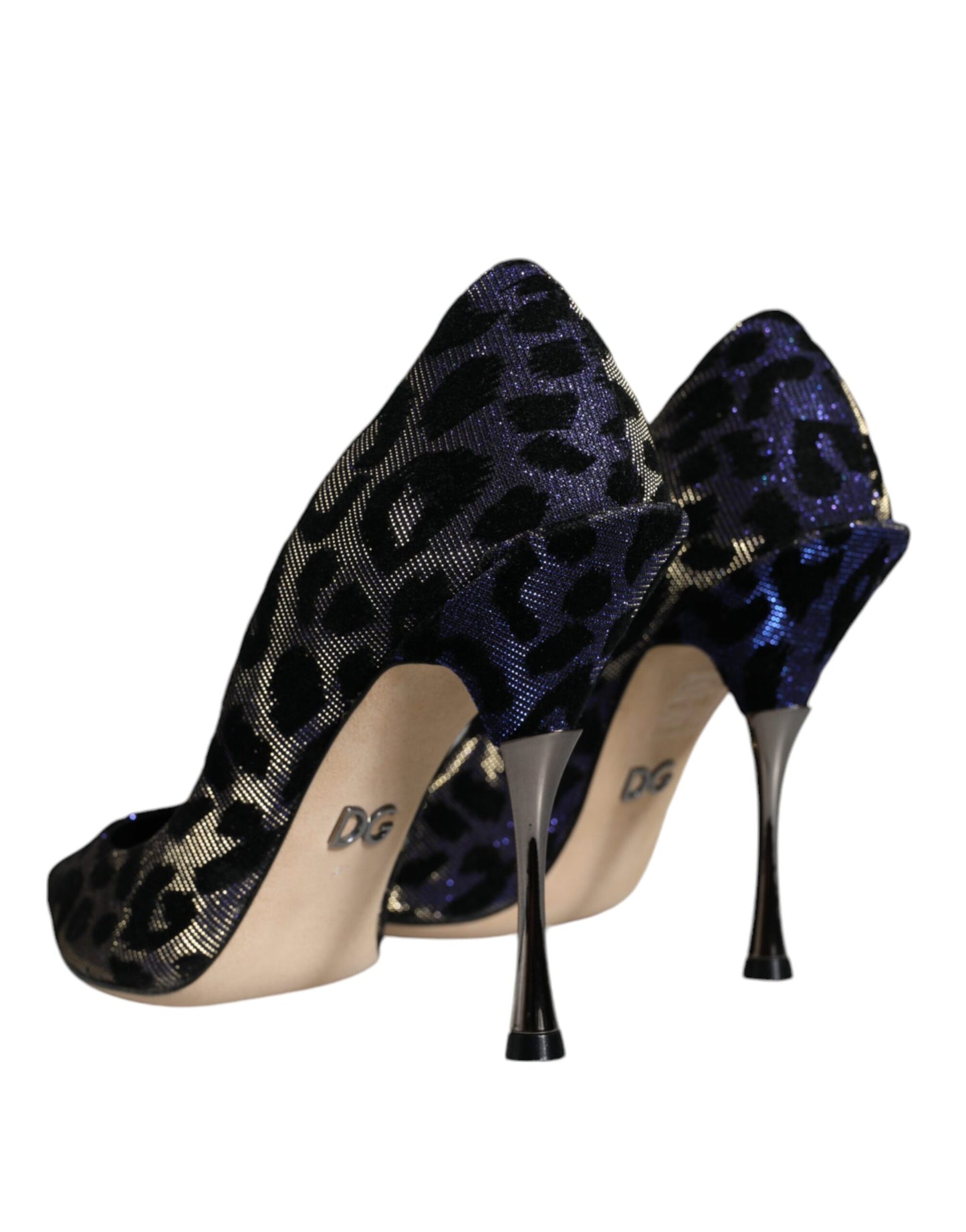 Dolce & Gabbana Violet Leopard Lurex High Heels Pumps Shoes - EU37/US7