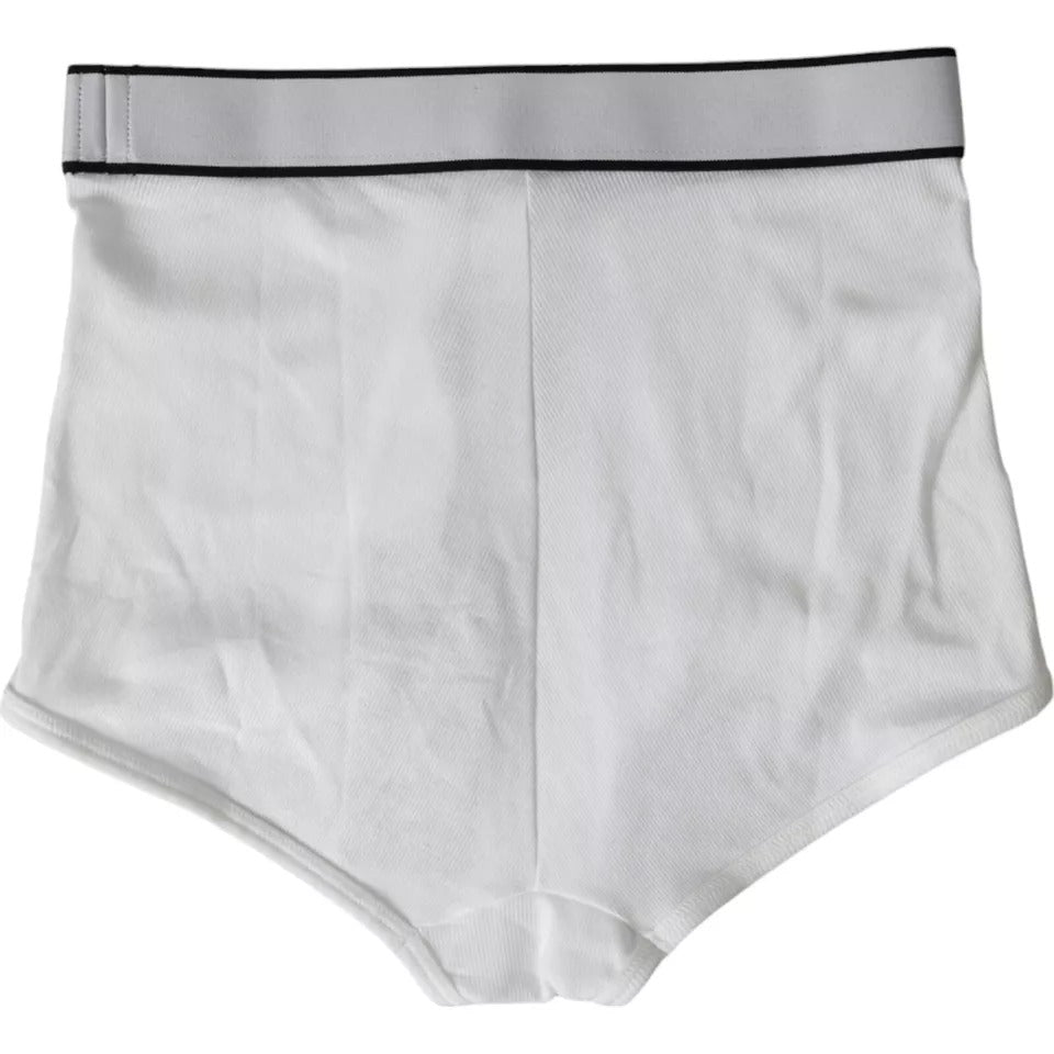 Dolce & Gabbana White Cotton Stretch Branded Logo Underwear - IT2 | S