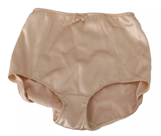 Dolce & Gabbana Beige Flower Logo Stretch Bottoms Underwear - IT40|S