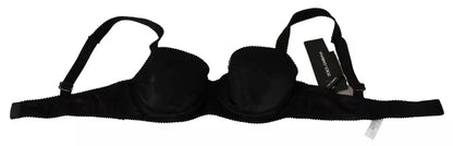 Dolce & Gabbana Black Silk Lace Balconcino Bra Underwear - IT1 | XS