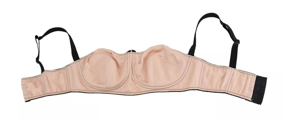 Dolce & Gabbana Black Straps Pink Balconcino Bra - IT40|S