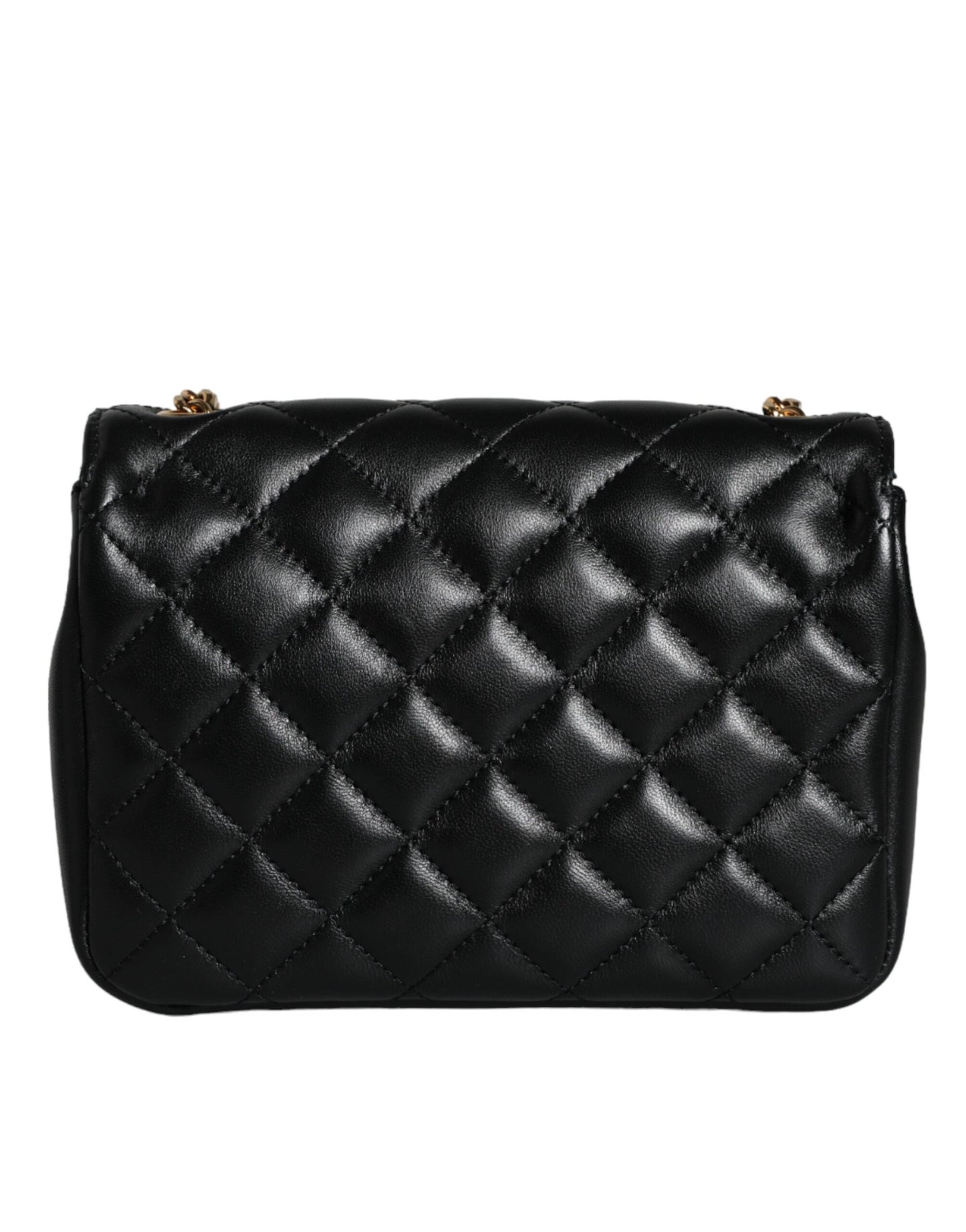 Versace Black Quilted Lambskin Leather Crossbody Shoulder Bag