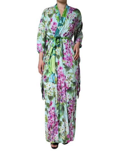 Dolce & Gabbana Multicolor Floral Silk Stretch Wrap Dress - IT42|M