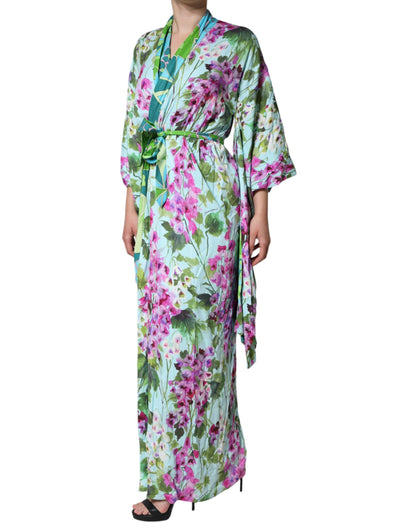 Dolce & Gabbana Multicolor Floral Silk Stretch Wrap Dress - IT42|M