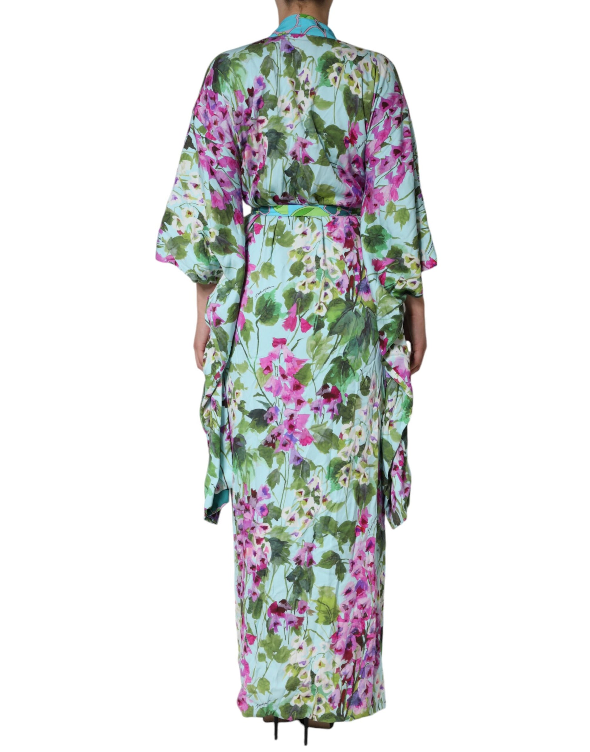 Dolce & Gabbana Multicolor Floral Silk Stretch Wrap Dress - IT42|M