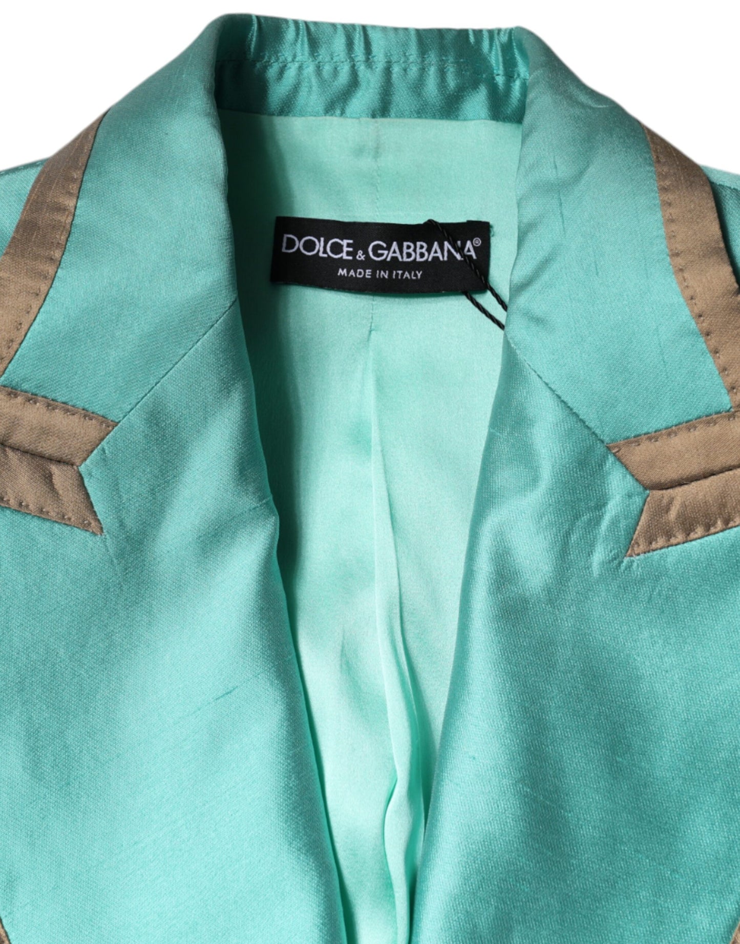 Dolce & Gabbana Metallic Green Single Breasted Blazer Jacket - IT40|S