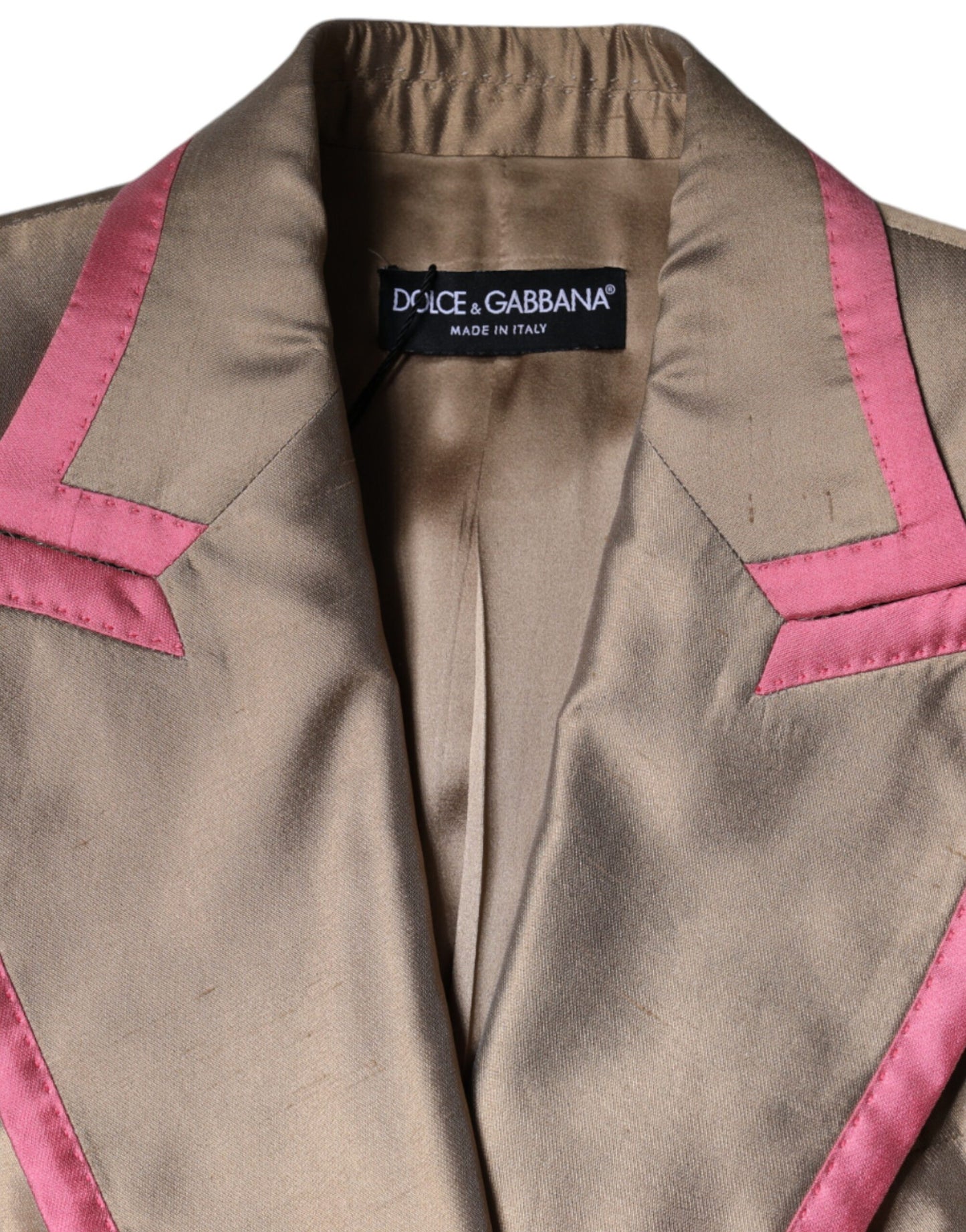 Dolce & Gabbana Metallic Brown Double Breasted Blazer Jacket