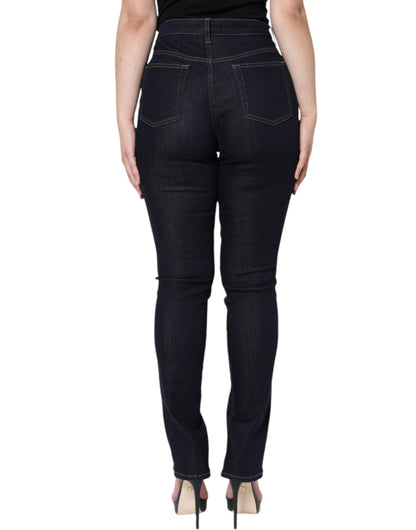 Dolce & Gabbana Black Cotton Blend Skinny Denim Jeans - IT46|XL